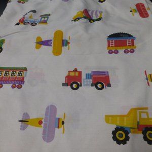 girls boys plane trucks trains twin flat bed sheet
